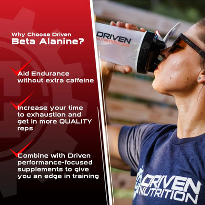 Driven Nutrition Beta Alanine, Unflavored - Preworkout Carnosine Booster for Physical Driven Nutrition
