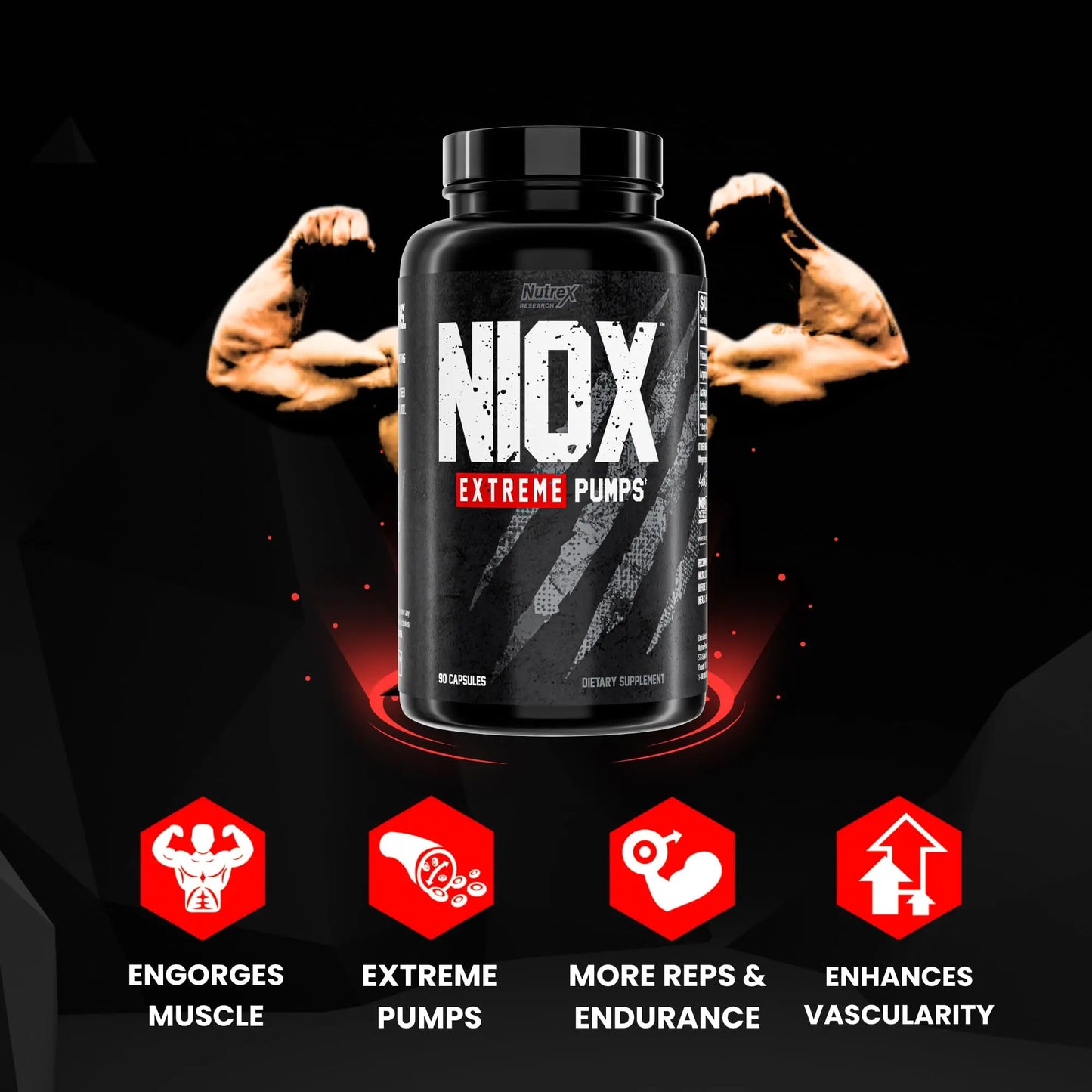 Nutrex Research NIOX Extreme Pumps - 180-Count Pre-Workout Pump Supplement Nutrex Research
