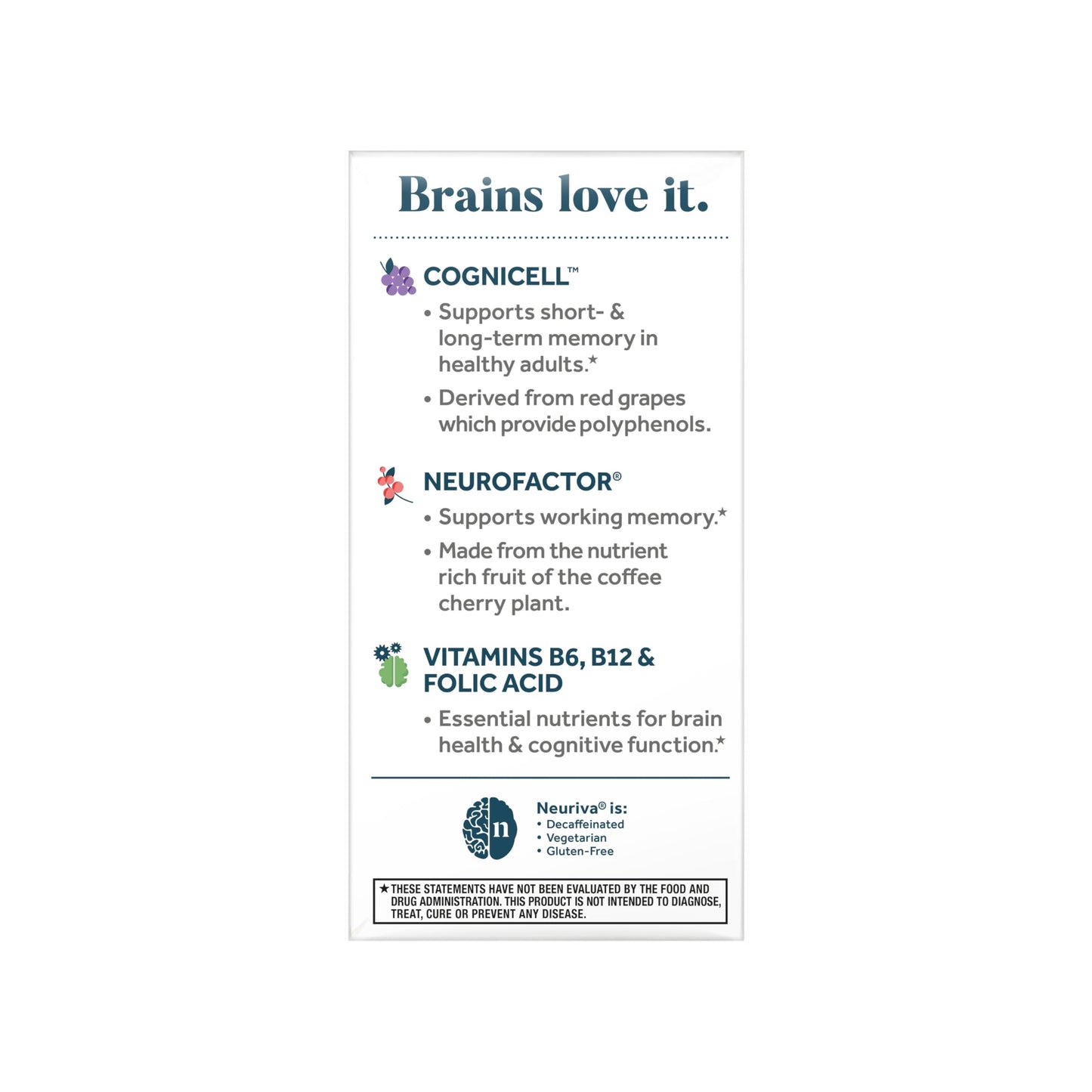NEURIVA Memory 3D Brain Supplement - Decaffeinated Nootropic Capsules for Memory, Focus, & Cognitive Function - Short Term, Long Term, & Working Memory Support - 50ct NEURIVABuy Supplements Australia
