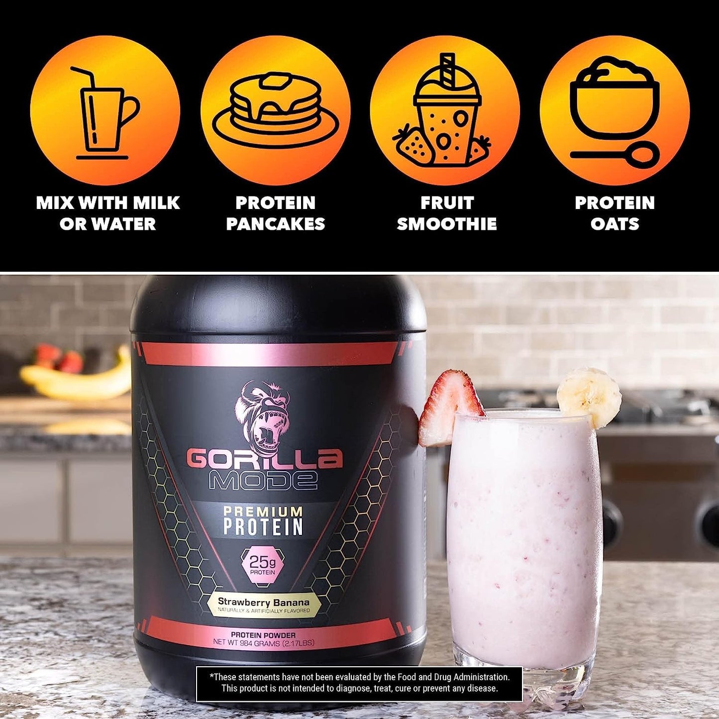Gorilla Mode Premium Whey Protein - Cinnamon Churro / 25 Grams of Whey Protein Isolate Gorilla MindBuy Supplements Australia