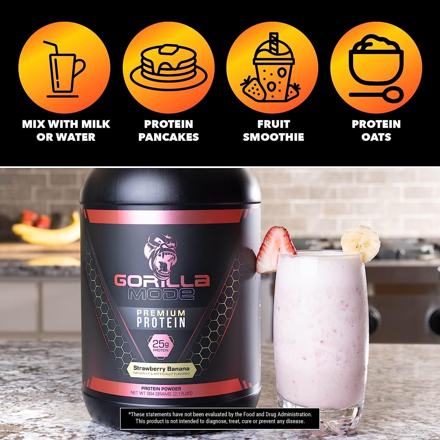 Gorilla Mode Premium Whey Protein - Cinnamon Churro / 25 Grams of Whey Protein Isolate Gorilla MindBuy Supplements Australia