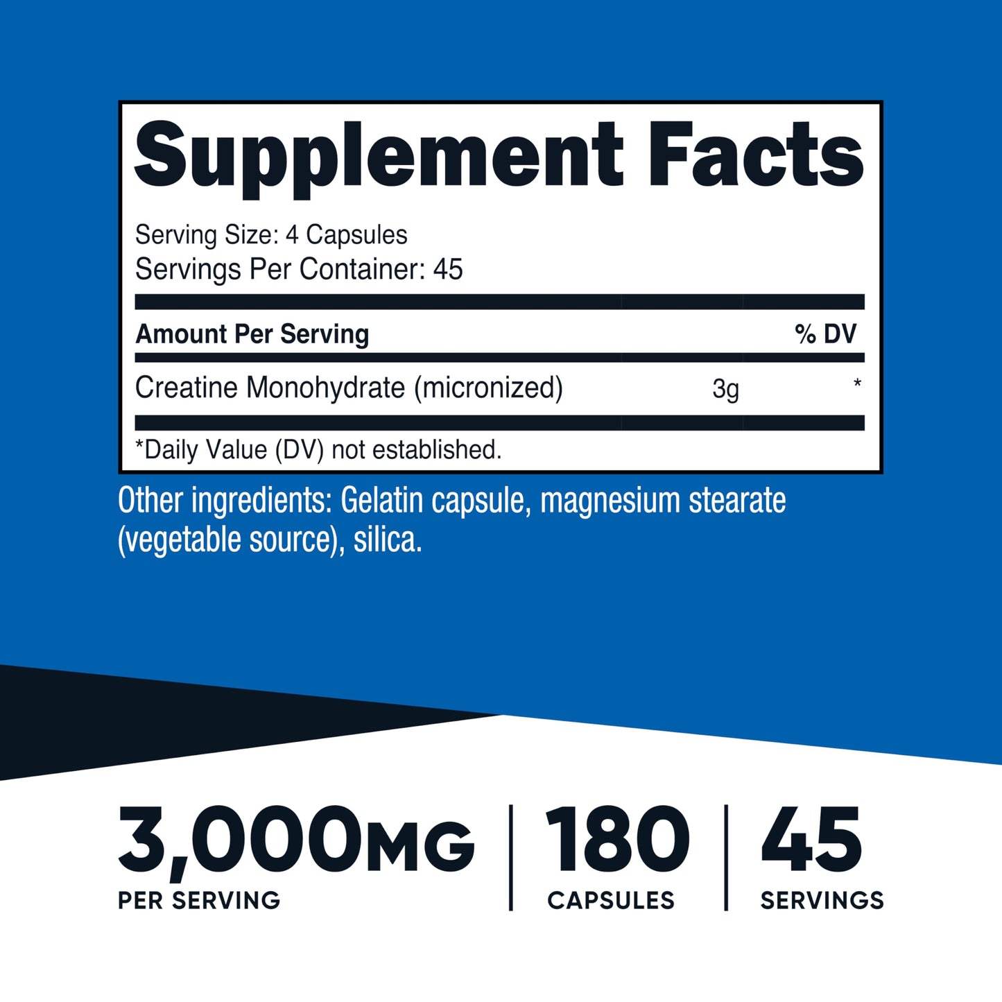 Nutricost Creatine Monohydrate 3,000mg, 180 Capsules (750mg Per Capsule) - Gluten Free, Non-GMO NutricostBuy Supplements Australia