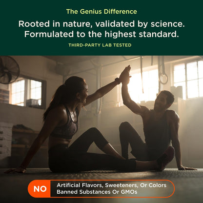 The Genius Brand Genius Electrolytes - Electrolyte Powder for Active Lifestyles - Supports Hydration, Energy, Endurance, Muscle Growth & Recovery - Lemon Lime - 30 Servings The Genius BrandBuy Supplements Australia