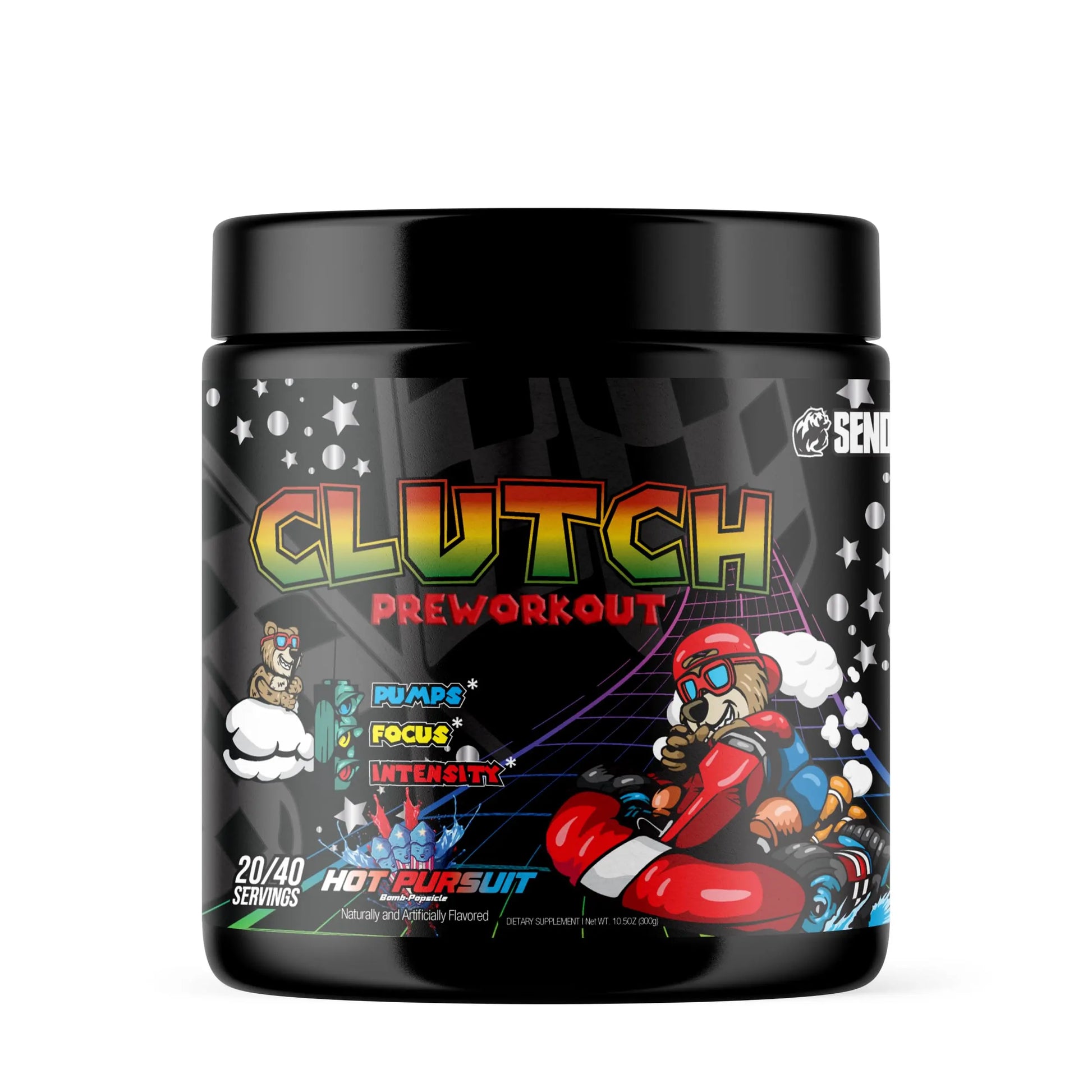 Sender Brand Clutch Hot Pursuit - High-Stim Pre-Workout Powerhouse with Beta Alanine Sender