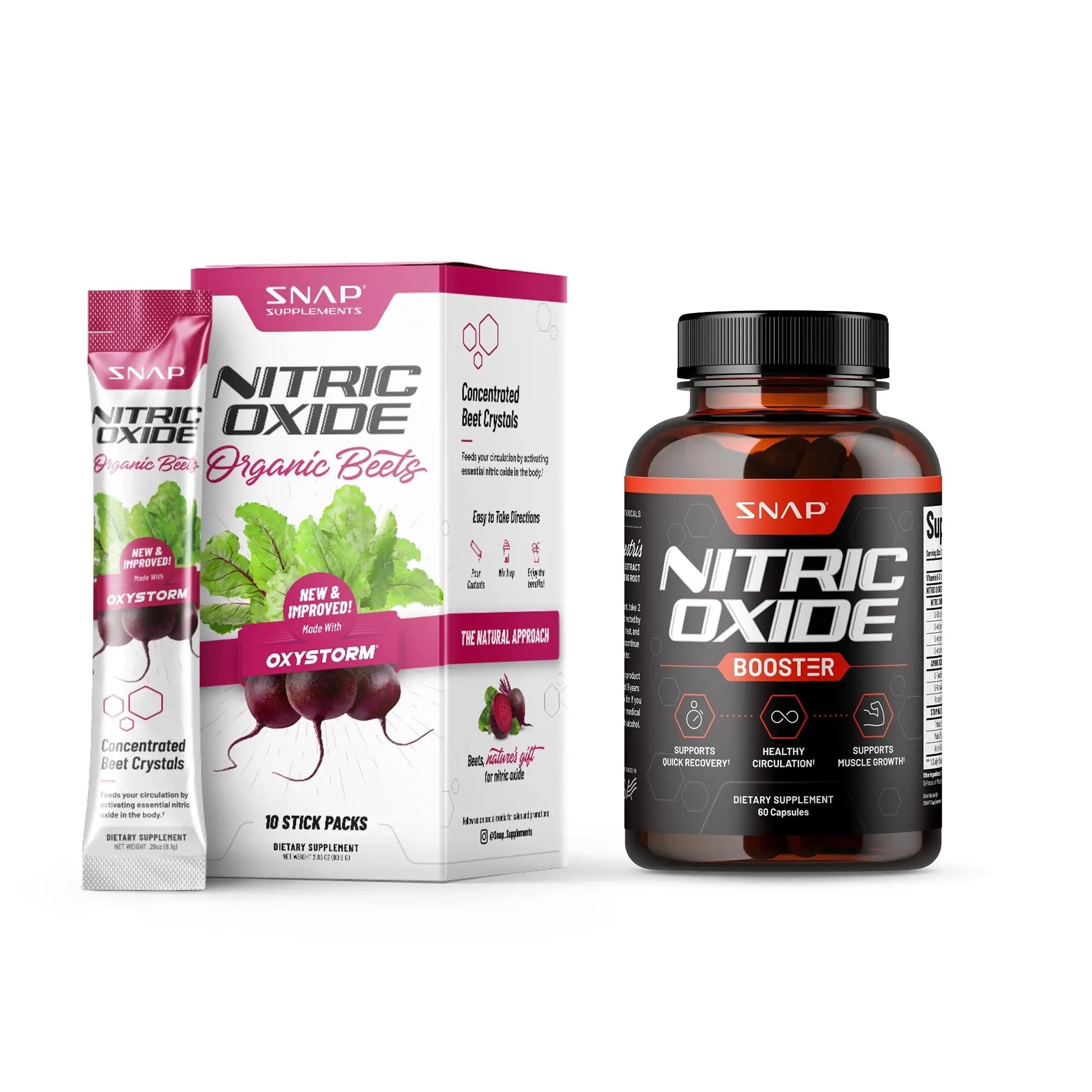 Nitric Oxide + Single Serve Beets (2 Products) Snap Supplements