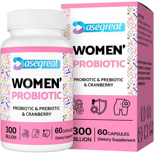 300 Billion CFUs Probiotics for Women,12 Strains Probiotics with Prebiotic Cranberry Heafetine