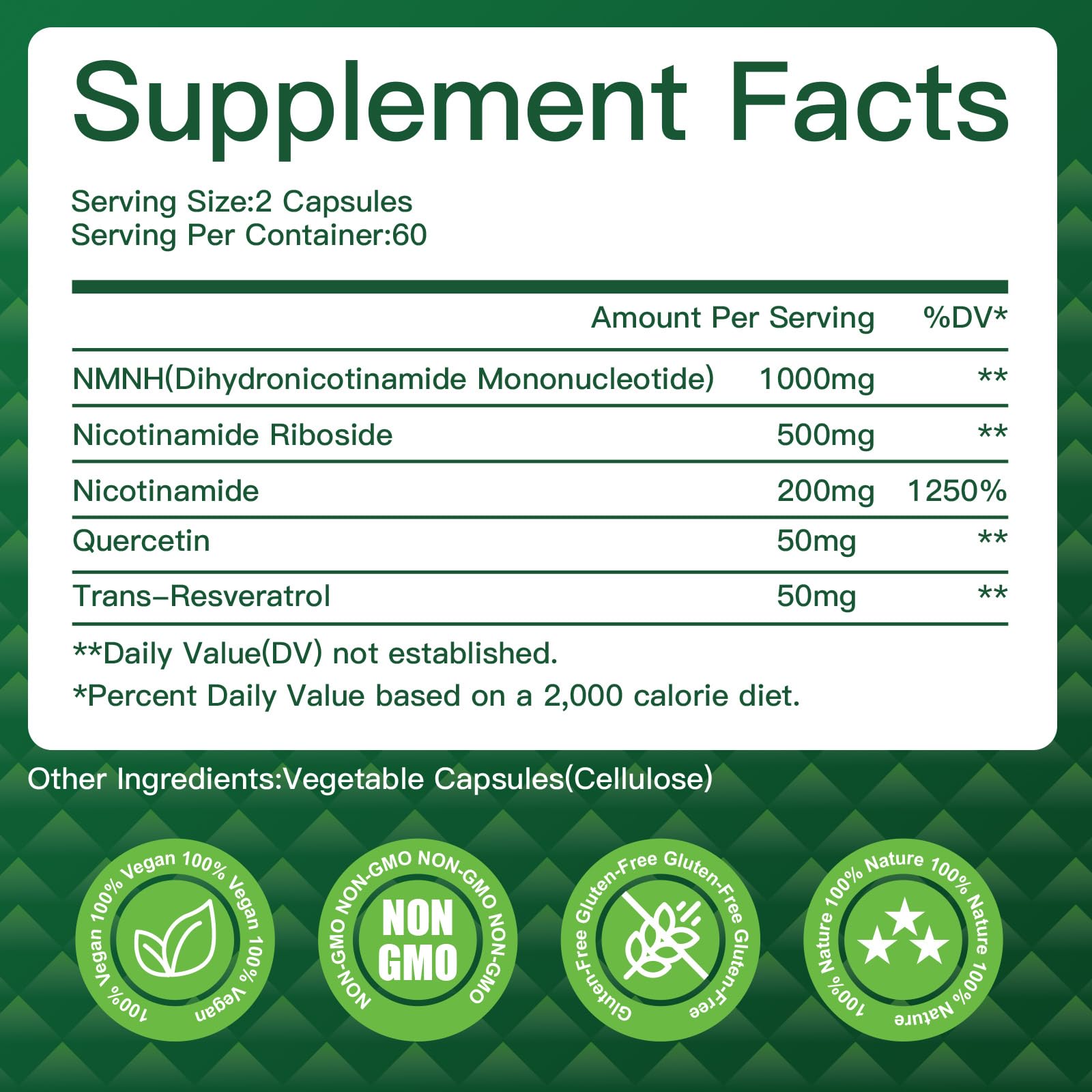 NMNH(Dihydronicotinamide Mononucleotide),NMNH Supplement 1000mg Pure Nicotinamide Mononucleotide,NAD High Purity Supplement Alternative,for Energy,Focus,Non-GMO, Gluten Free,120 Capsules VPKINBuy Supplements Australia
