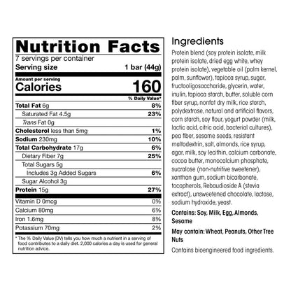 WonderSlim Protein & Fiber Bar, Salted Toffee Pretzel, 15g Protein, 7g Fiber, Gluten Free WonderSlim