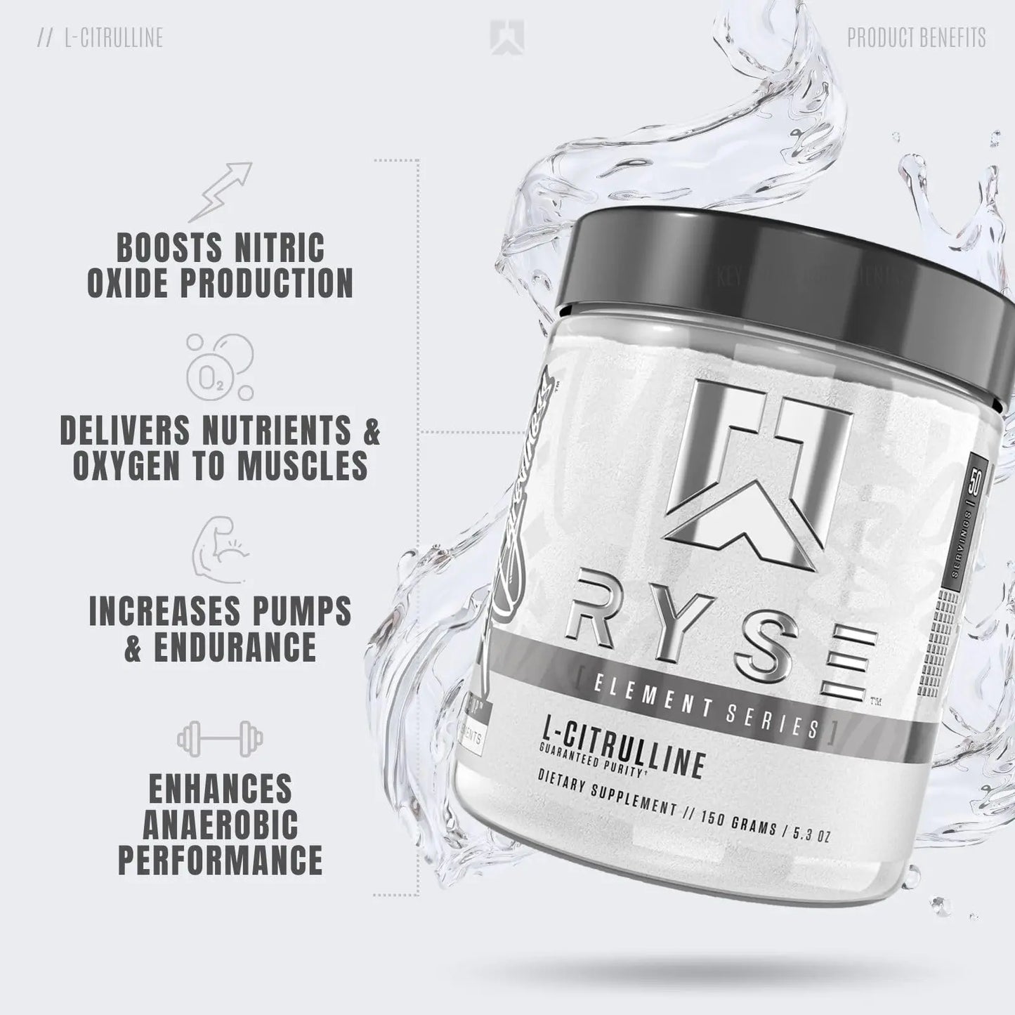 RYSE Up Supplements Element Series L-Citrulline Powder | Boost Nitric Oxide & Increase RYSE Up Supplements
