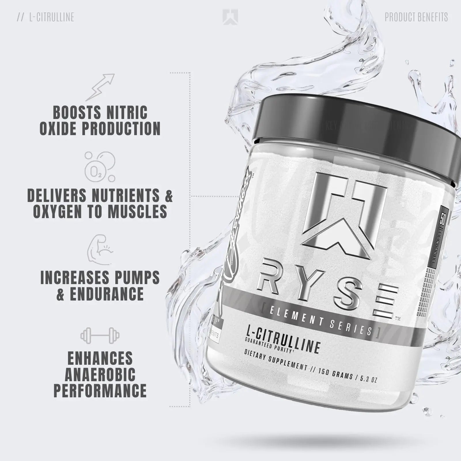 RYSE Up Supplements Element Series L-Citrulline Powder | Boost Nitric Oxide & Increase RYSE Up Supplements
