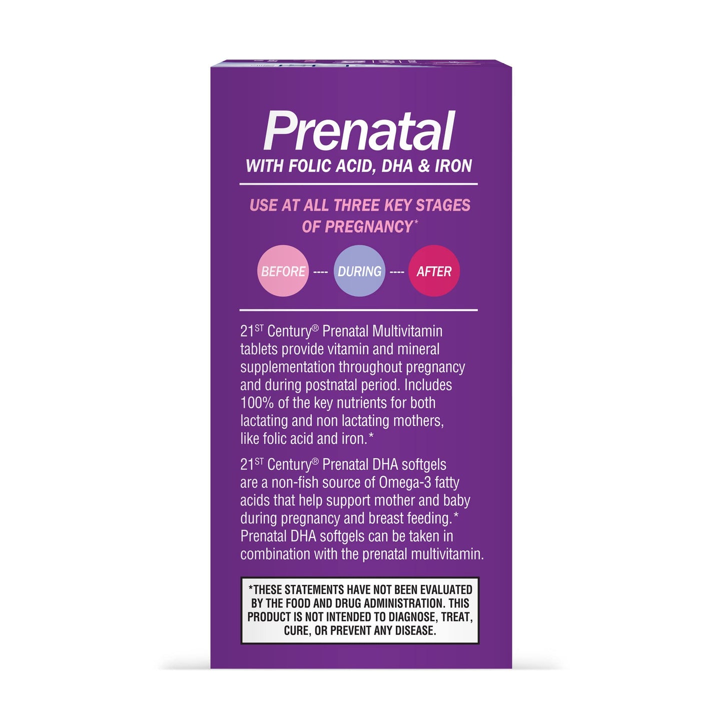 21st Century Prenatal with DHA, Tablets and Softgels, 120 Count 21st Century