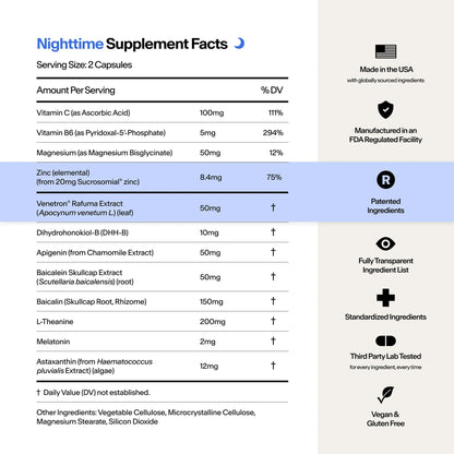 STASIS Nighttime Supplement for Men & Women with Magnesium, Melatonin, Zinc & Botanical Extracts, Evening Routine Support Capsules for Bedtime Use, Vegan, Non GMO, 25 Servings, 1 Month Supply STASIS buy supplements Au