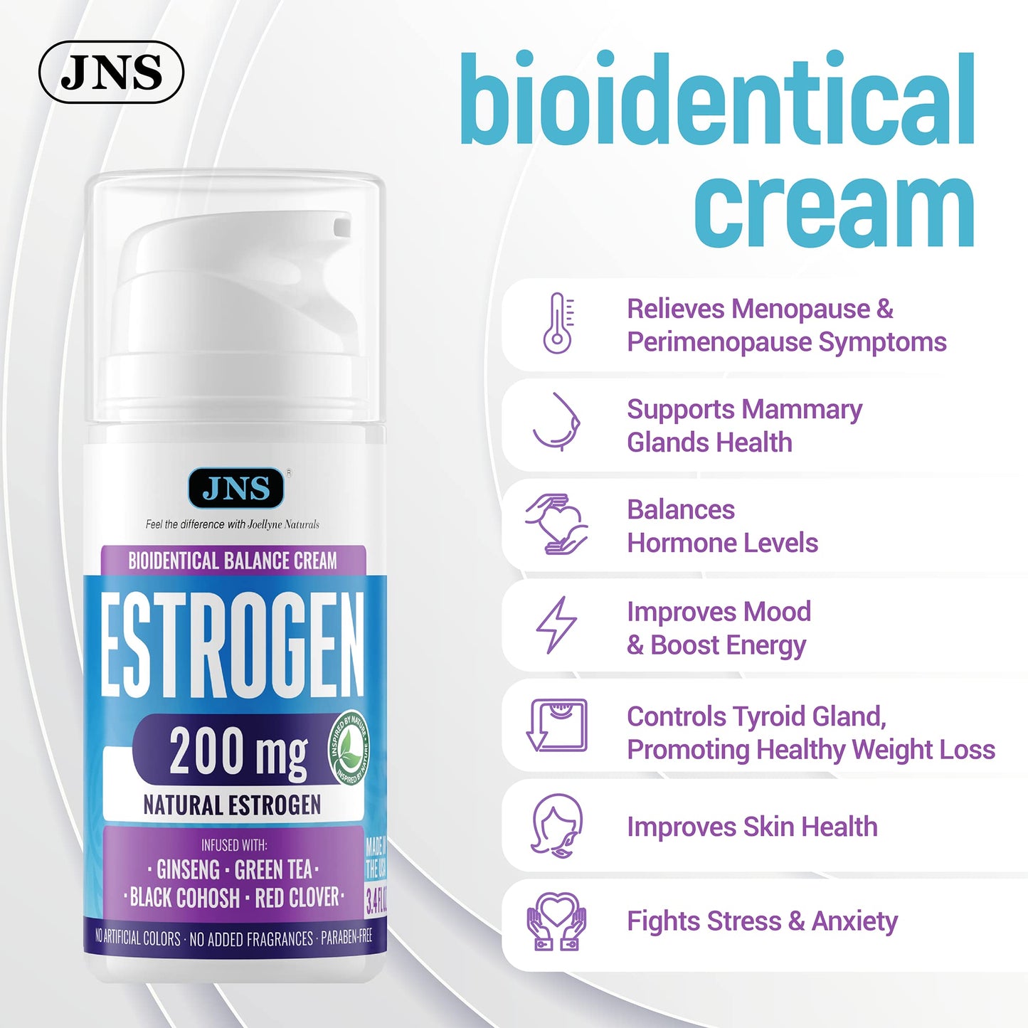 Estrogen Cream for Menopause Relief JOELLYNE NATURALS