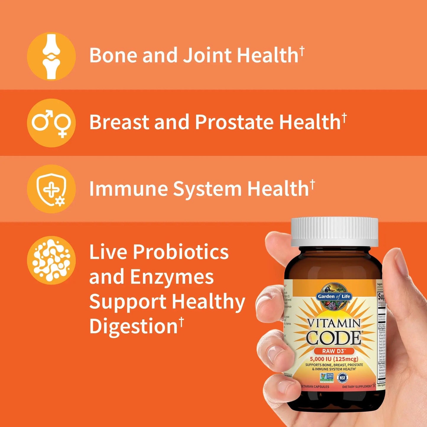 Garden of Life Organics Women's Once Dail,y 60ct & Vitamin Code Vitamin D3 5,000IU, 60ct Garden of LifeBuy Supplements Australia