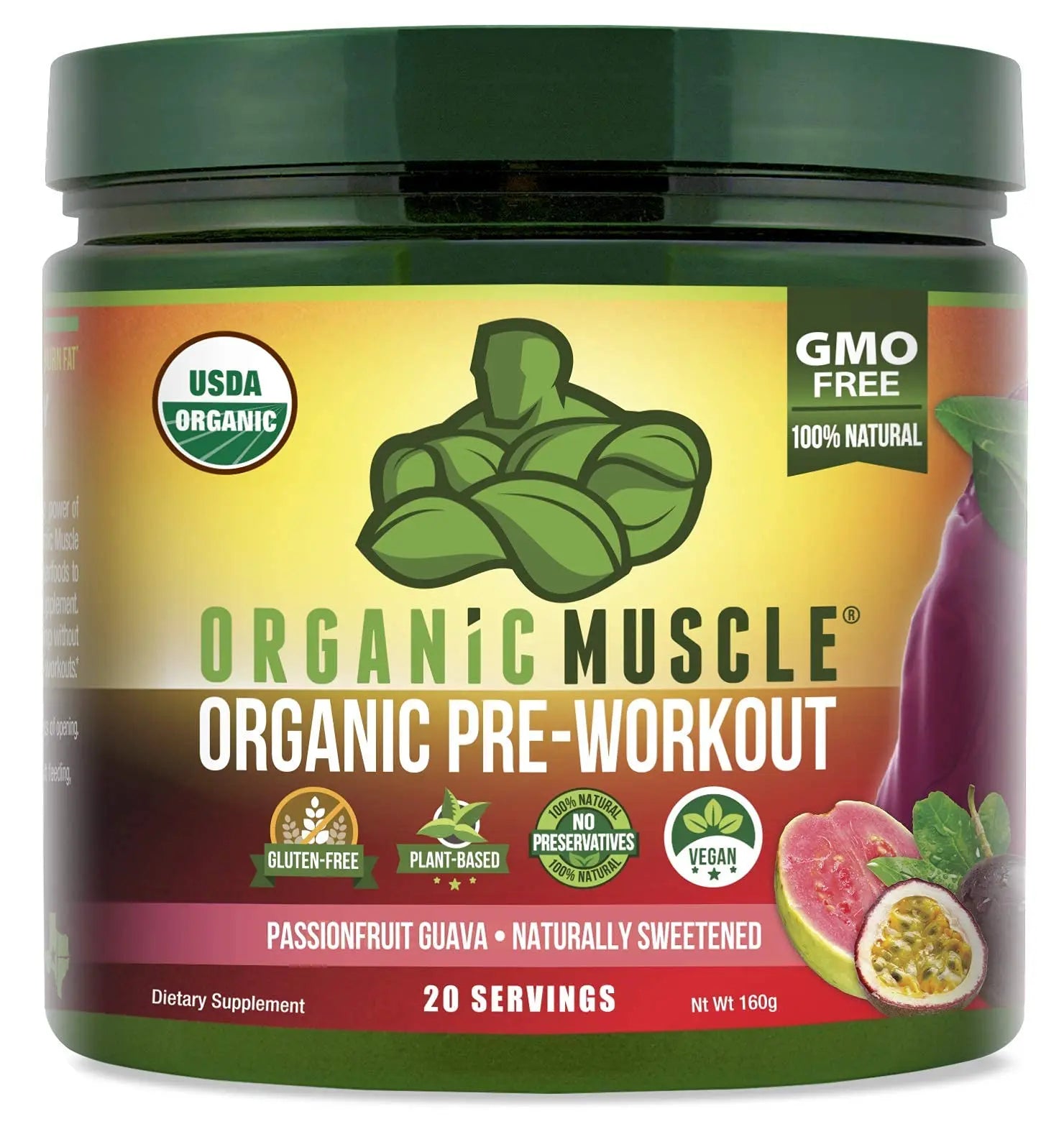 Organic Muscle Bundle - Pre-Workout Powder for Energy (Passionfruit Guava) + Replenisher Organic Muscle