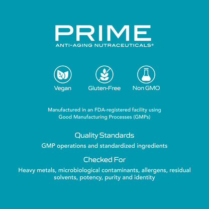 PRIME Anti-Aging Nutraceuticals NAD+ – Nicotinamide Riboside & Pterostilbene Supplement for Cellular Energy, Healthy Aging & Vitality, Vegan, Gluten-Free, 30 Servings PRIMEBuy Supplements Australia
