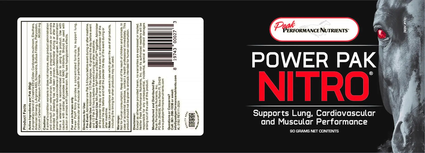 Peak Performance Nutrients Power Pak Nitro 90 Grams 1 Event Peak Performance Nutrients