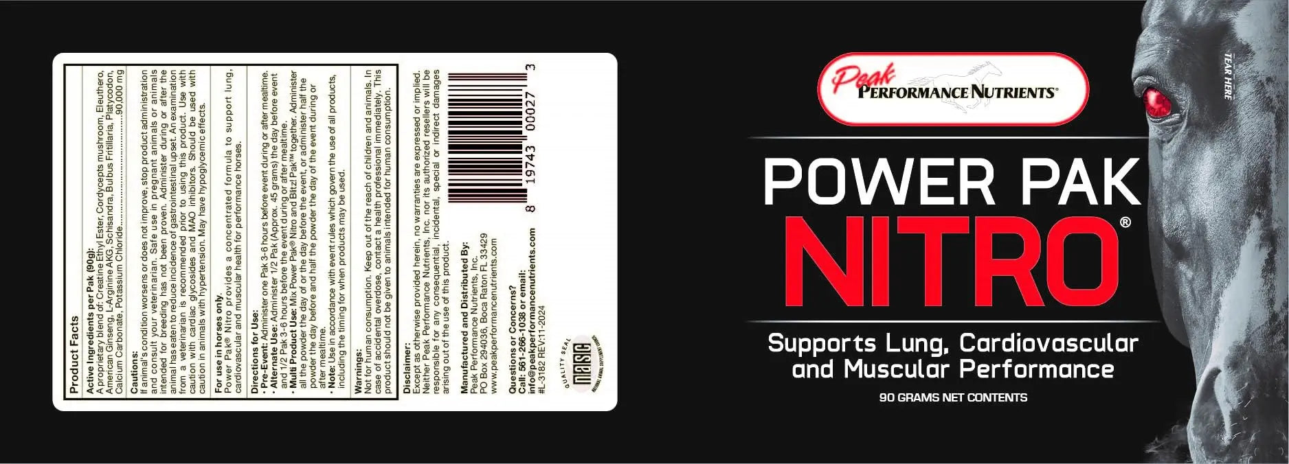 Peak Performance Nutrients Power Pak Nitro 90 Grams 1 Event Peak Performance Nutrients