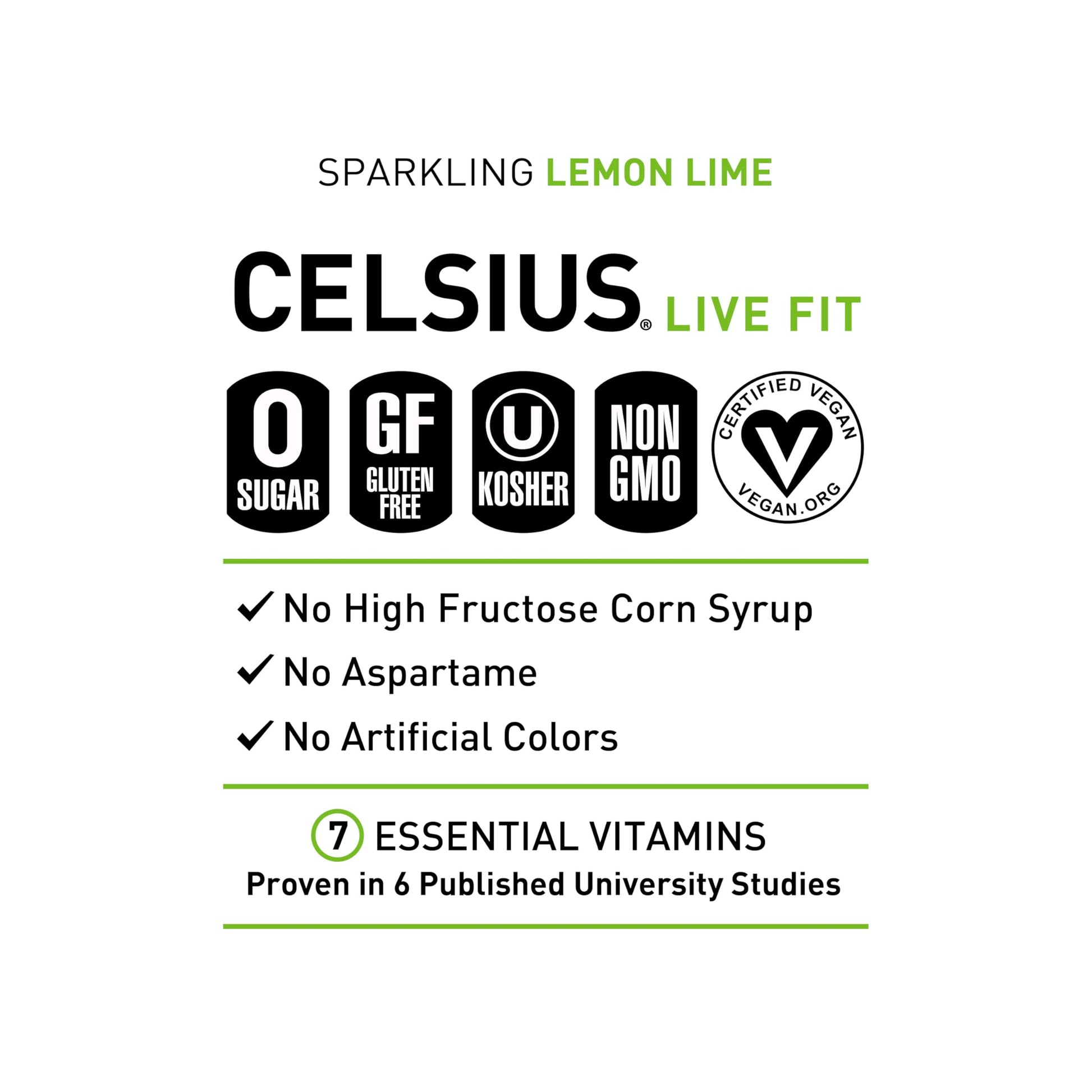 CELSIUS Sparkling Lemon Lime, Functional Essential Energy Drink, 12 Fl Oz (Pack of 12) CELSIUSBuy Supplements Australia