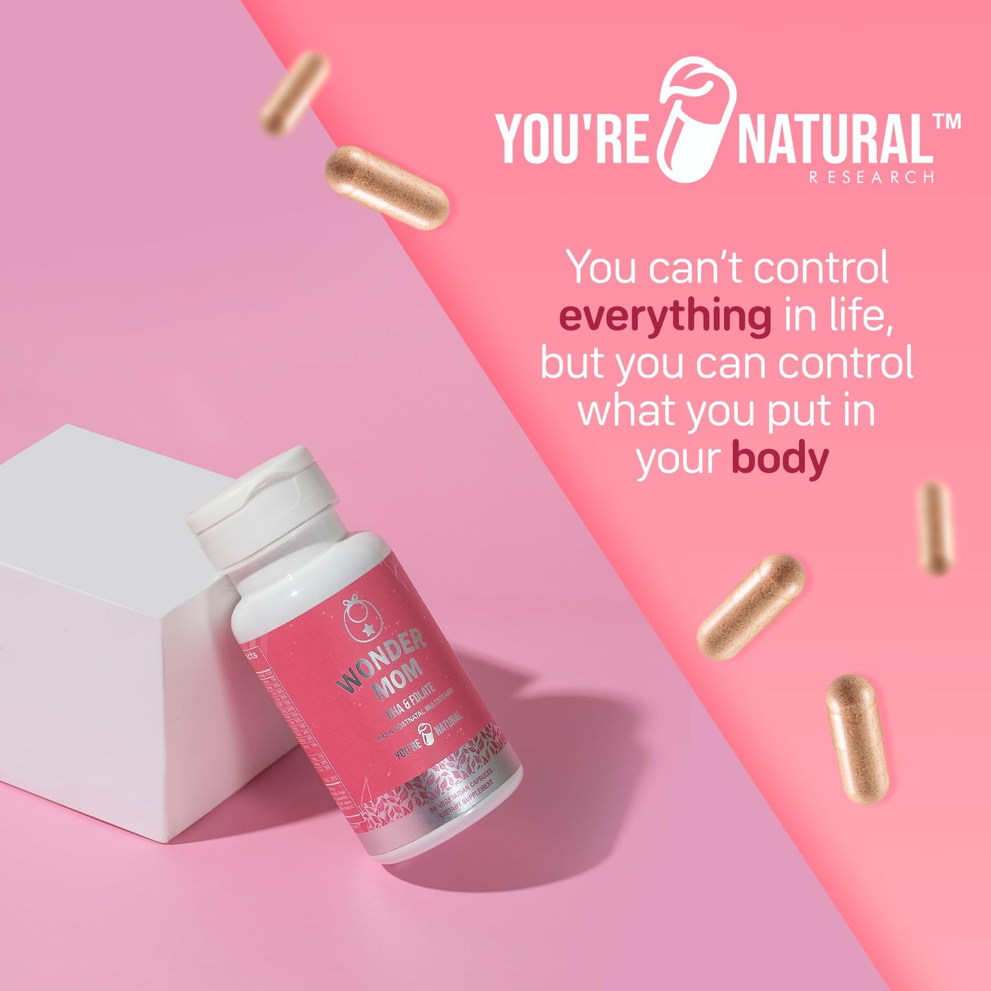 YOU'RE NATURAL Prenatal and Postnatal Vitamins for Women with Folate, DHA, Probiotics YOU'RE NATURAL