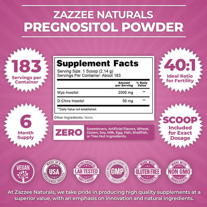 Zazzee PREGNOSITOL Powder and Extra Strength Prenatal Multi Complex Zazzee