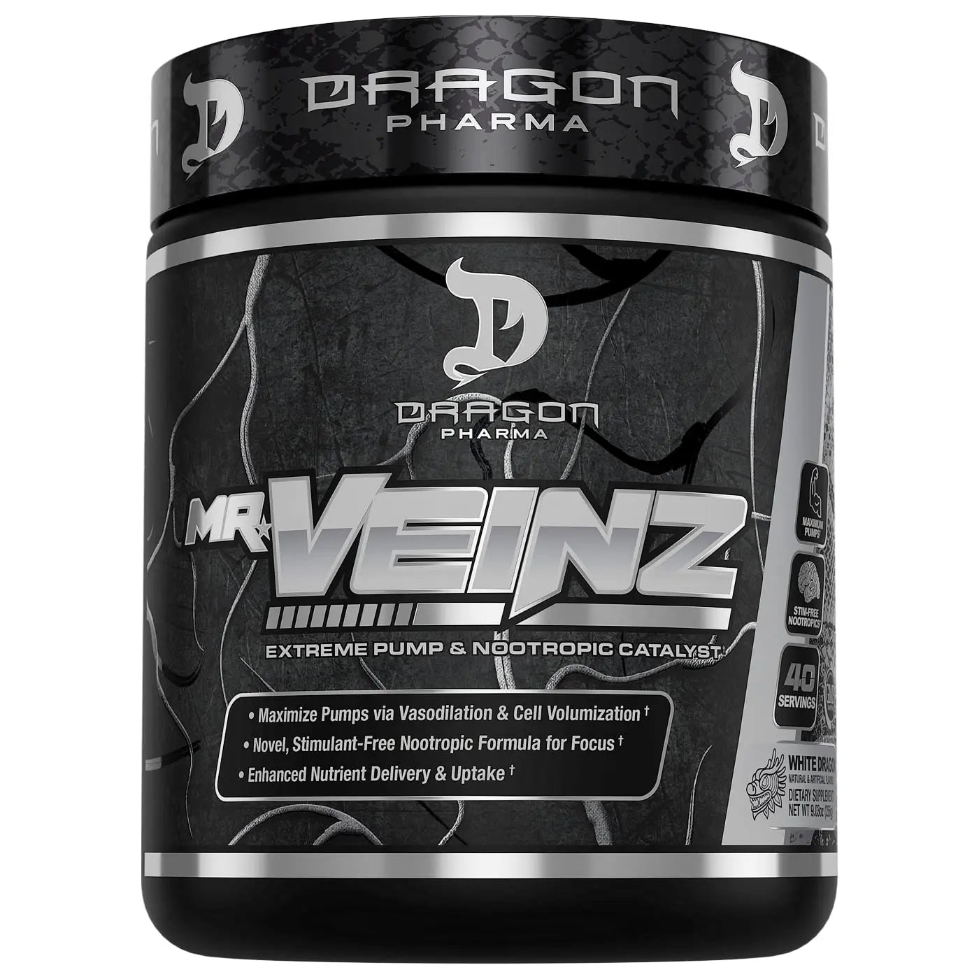 DRAGON PHARMA Mr. Veinz Stim Free Pre-Workout, Extreme Pump & Nootropic Catalyst DRAGON PHARMA