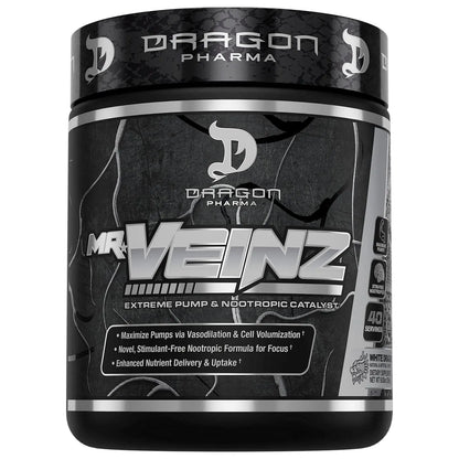DRAGON PHARMA Mr. Veinz Stim Free Pre-Workout, Extreme Pump & Nootropic Catalyst DRAGON PHARMA