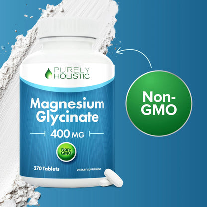 Magnesium Glycinate 400mg | 4+ Month Supply | Sleep, Relaxation & Muscle Support | High Absorption Chelated Magnesium Supplement for Women & Men Purely Holistic