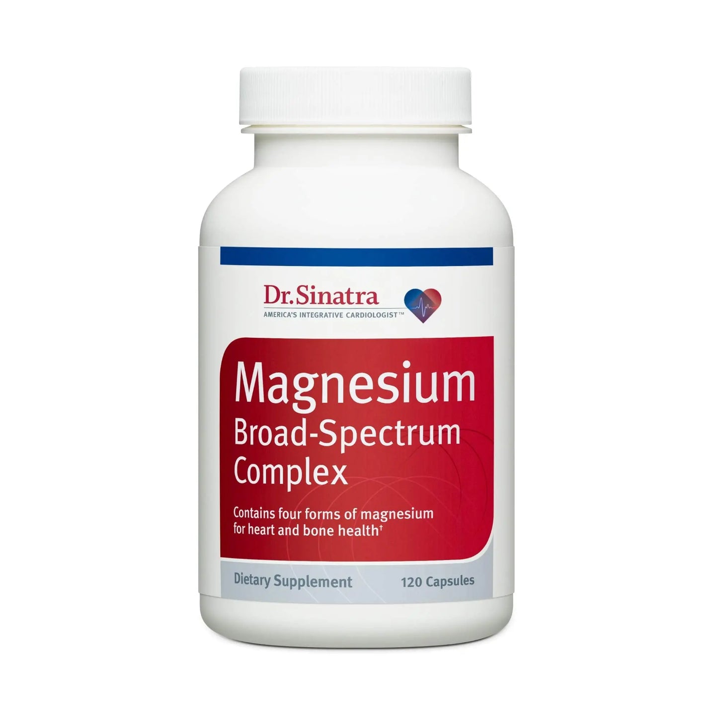 Dr. Sinatra Magnesium Broad-Spectrum Complex supplement bottle on a white background