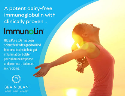 Brain Basics Ultra Pure IgG Supplement - Dairy-Free Supplement IgG-Immunolin Powder, Blended Vitamin & Mineral Supplements, 150g, 60 Servings Brain Bean buy supplements Au