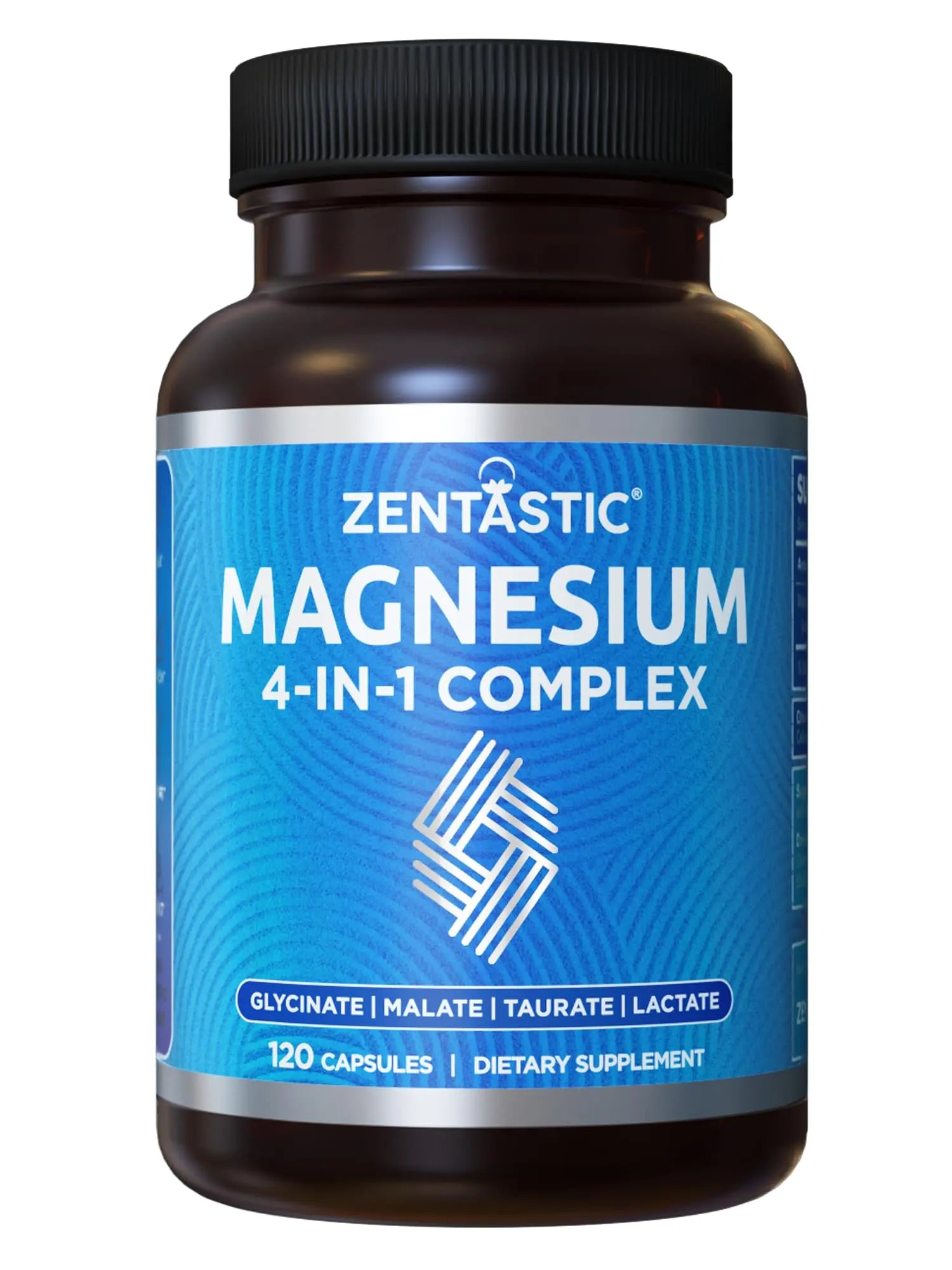 Zentastic Magnesium Complex 4-in-1 Supplement – Magnesium Glycinate, Malate, Taurate & Lactate – Chelated High Absorption for Nerves, Zentastic