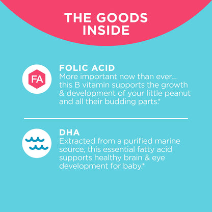 OLLY The Essential Prenatal Gummy Multivitamin, 30 Day Supply (Gummies) & Fiber Gummy Rings OLLY