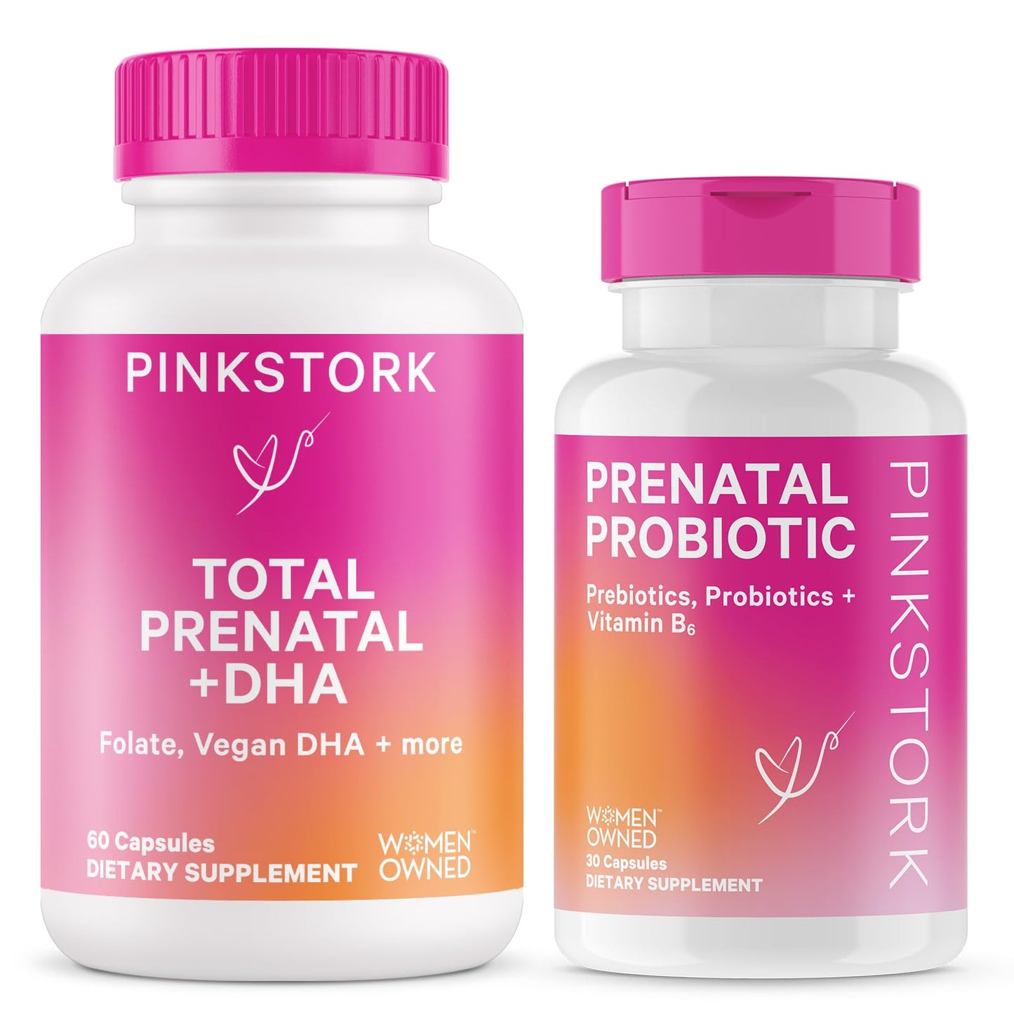 Pink Stork Prenatal Vitamin Duo: Prenatal Vitamins and Probiotics for Pregnant Women Pink Stork