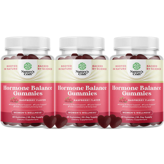 Hormone Balance for Women Gummies of All Ages - PMS Support Supplement for Women to Regulate Menstrual Cycle & Hormonal Balance Menopause & Mood Swings with Vitamin B6 & Dong Quai - 60 Chews - 3 pack Natures CraftBuy Supplements Australia