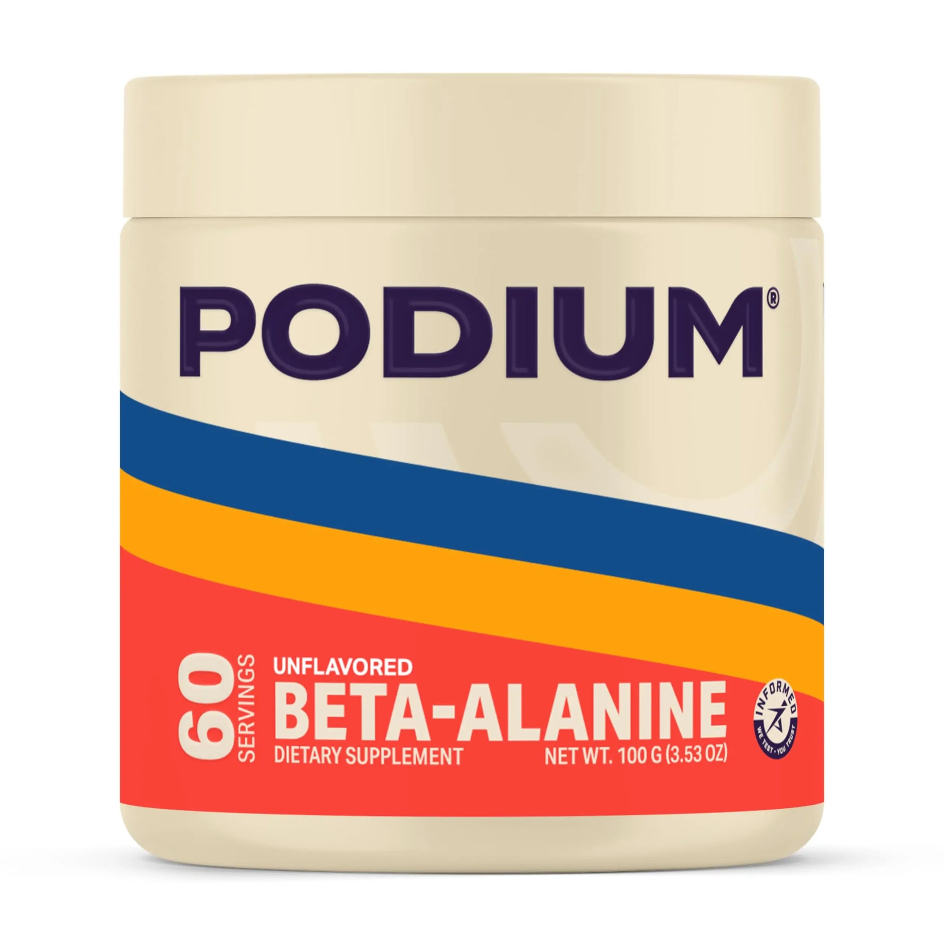 Podium Nutrition, Solos | Beta Alanine, 60 Servings, Unflavored, Boost Athletic Performance Podium Nutrition