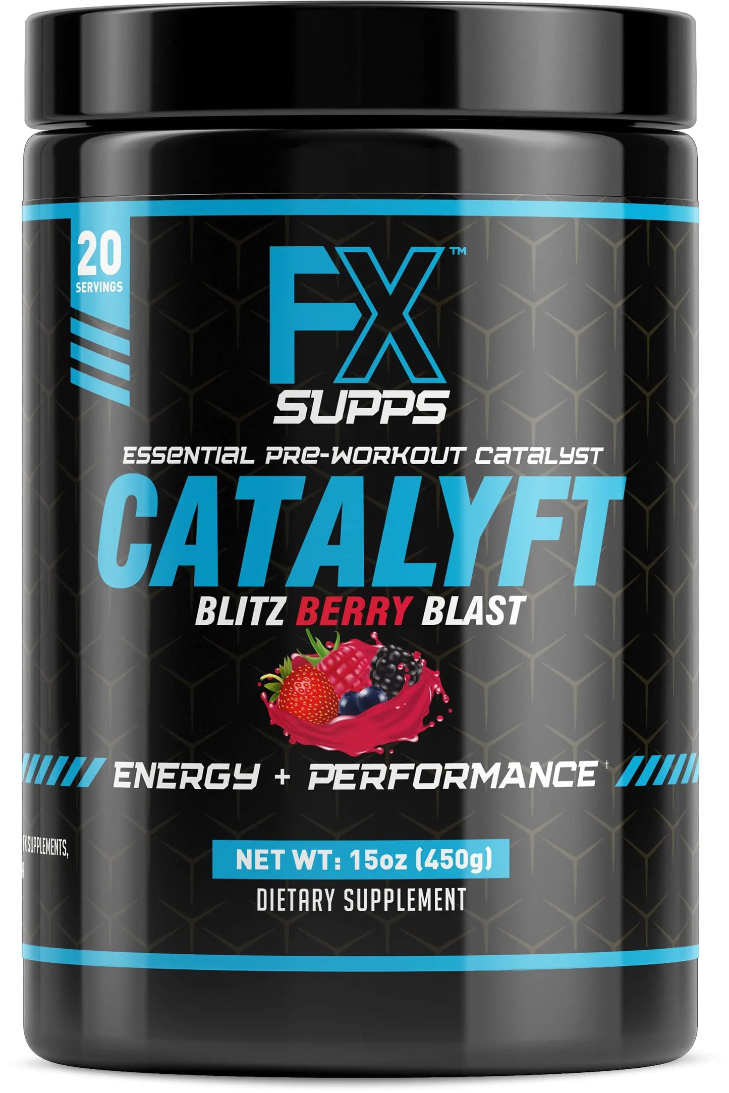 FX Supps Catalyft Pre-Workout PowderDrink for Men and Women Blitz Berry Blast Dietary FXSUPPS