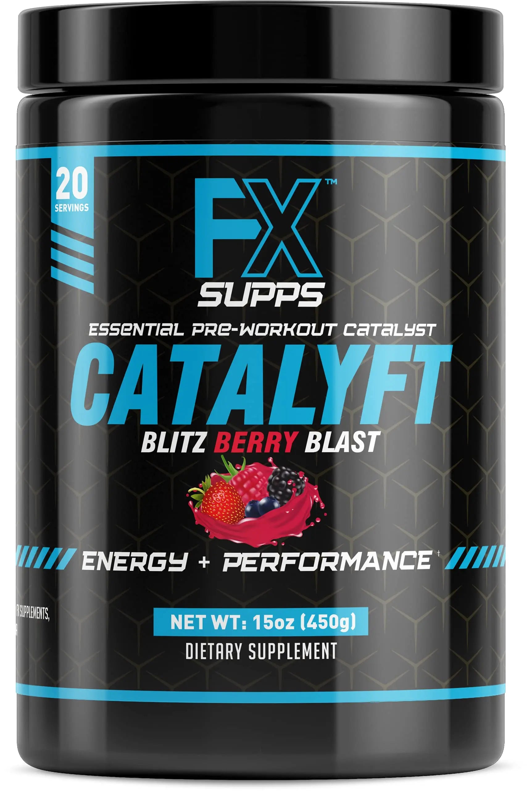 FX Supps Catalyft Pre-Workout PowderDrink for Men and Women Blitz Berry Blast Dietary FXSUPPS