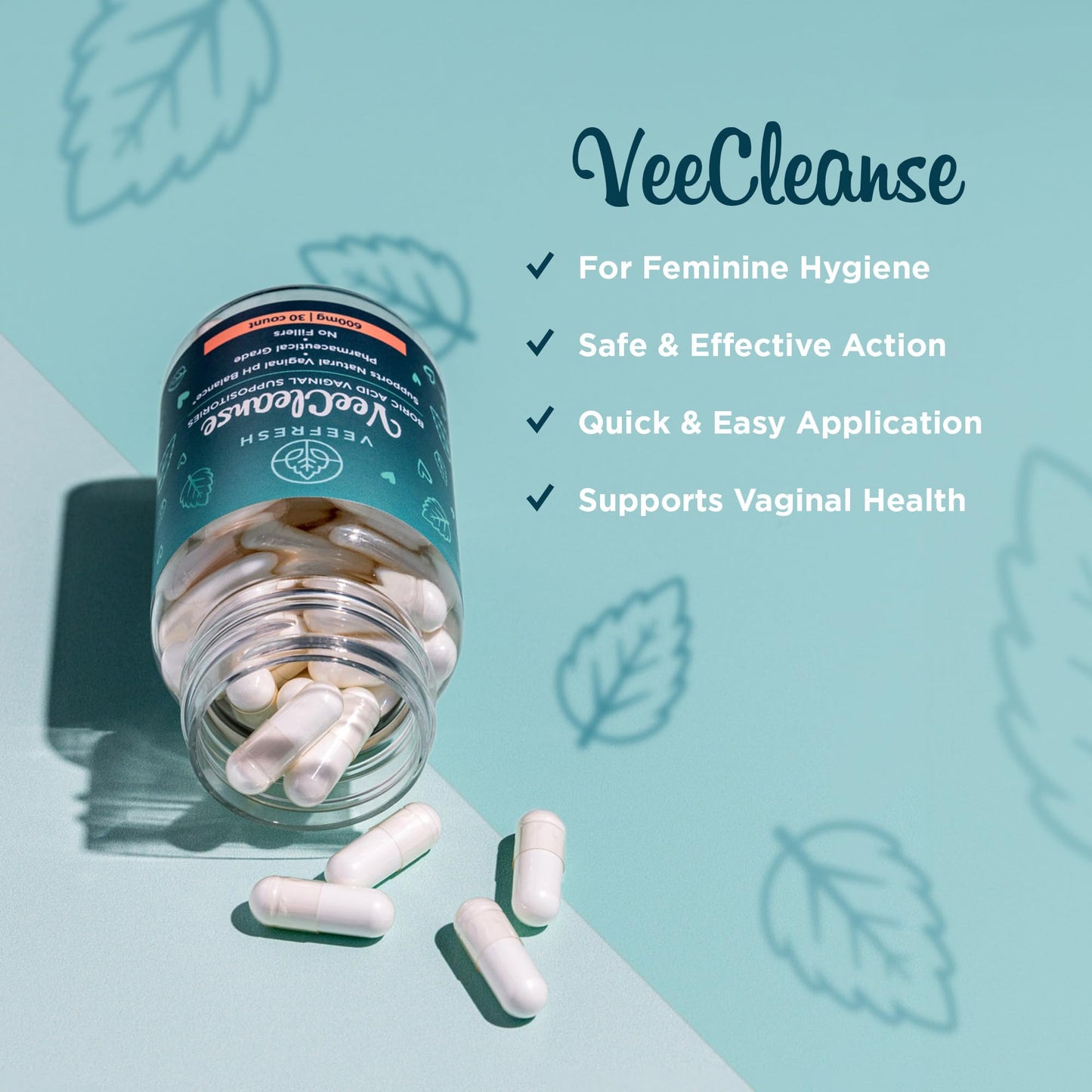 VeeBalance Bundle – Boric Acid Suppositories, Feminine Wash & Cranberry Probiotics for Women – pH Balance & Freshness Support VeeFreshBuy Supplements Australia