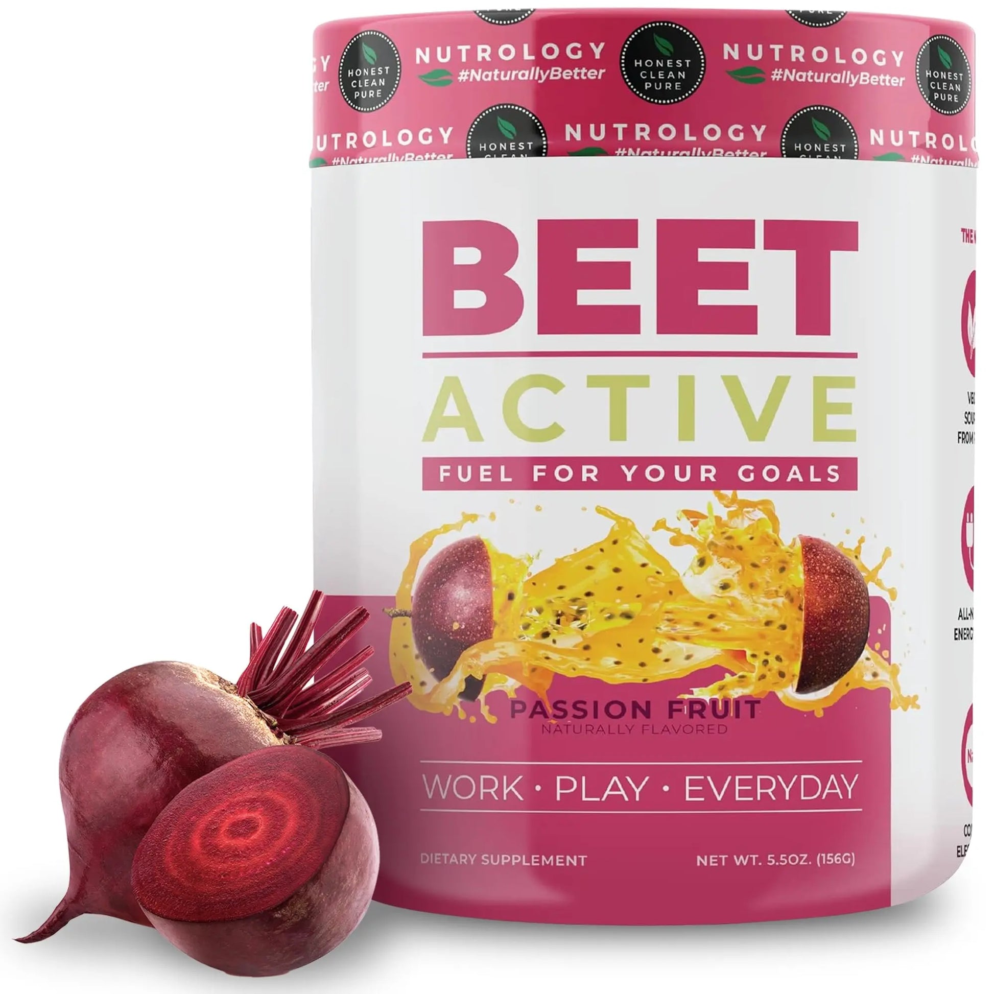 Nutrology Beet Active, Natural Pre-Workout Powder, Supports Energy, Endurance & Nitric Nutrology