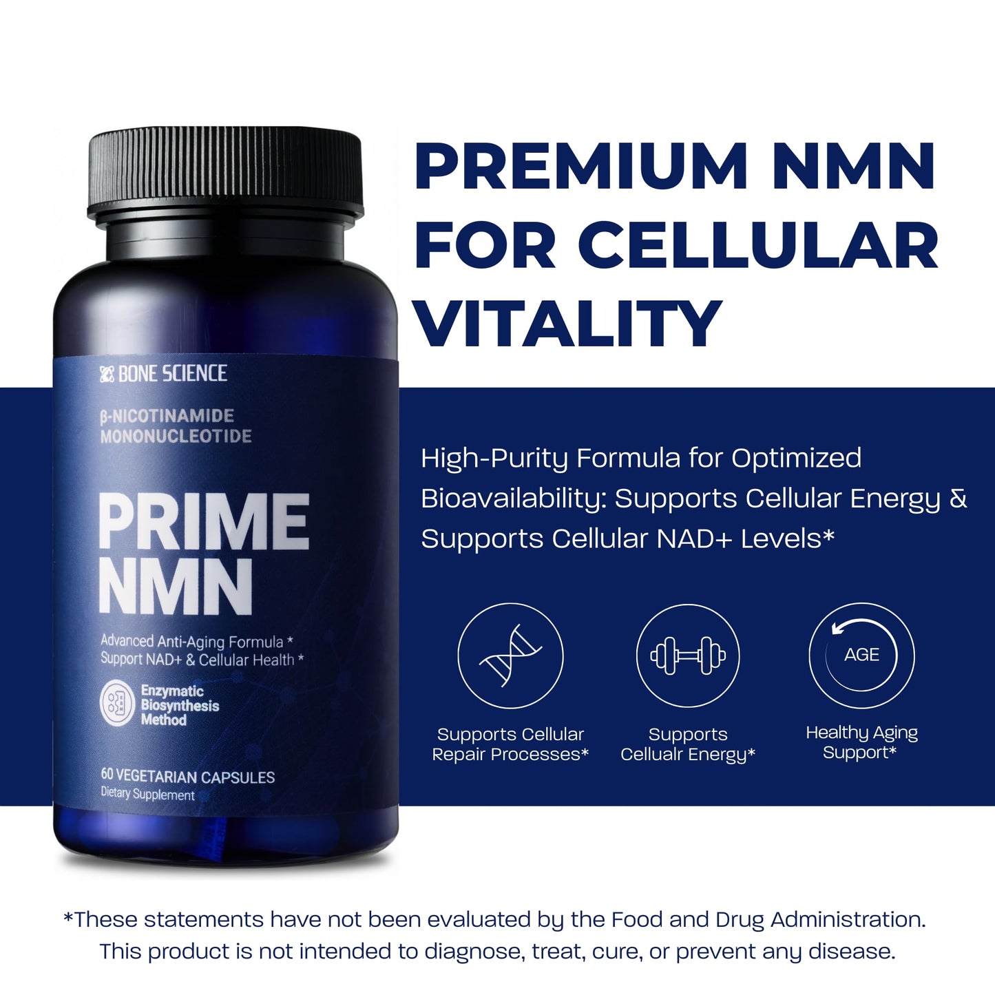 BONE SCIENCE Uthever NMN & Pterostilbene 6-in-1 Complex with Resveratrol, Glutathione & BioPerine - High Purity Stabilized NAD+ Precursor for Healthy Aging & Cellular Energy - 60 Vegetarian Capsules BONE SCIENCEBuy Supplements Australia