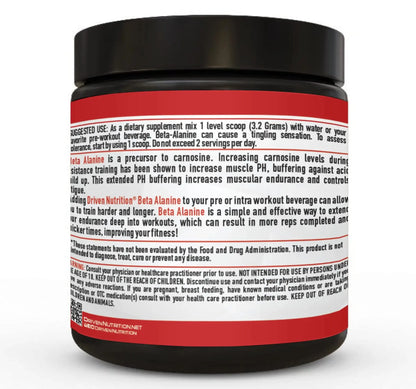 Driven Nutrition Beta Alanine, Unflavored - Preworkout Carnosine Booster for Physical Driven Nutrition