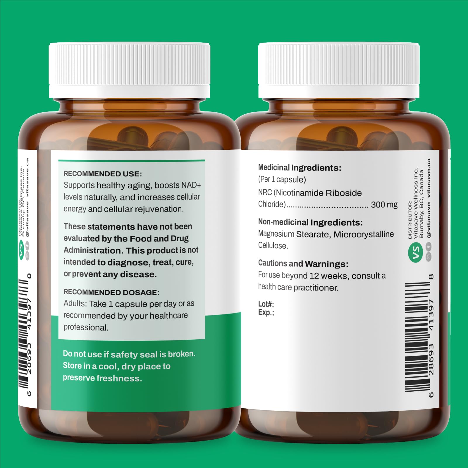 Vitasave NiaMax NAD+ Supplement – 300mg Niacinamide Riboside per Capsule – High-Potency NAD+ Precursor for Energy, Healthy Aging & Metabolic Function – Vegan, Non-GMO, Gluten-Free (30 Capsules) VitasaveBuy Supplements Australia
