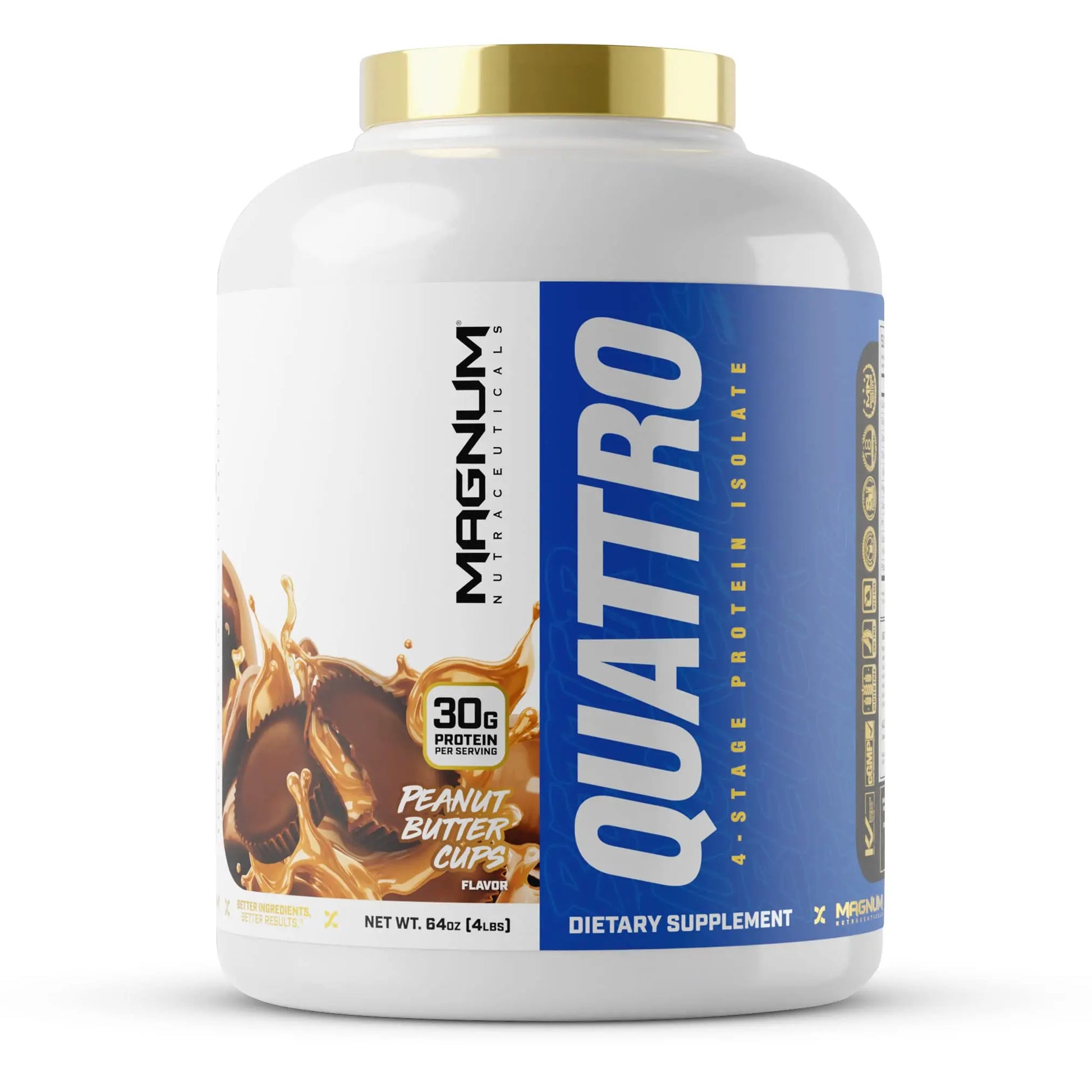 Magnum Nutraceuticals Quattro -, Peanut Butter Cups, 4LB - May Support Muscle Growth QUATTRO