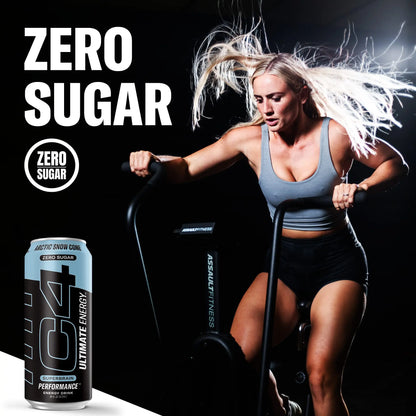 C4 Ultimate Sugar Free Energy Drink 16oz (Pack of 24) | Arctic Snow Cone | Pre Workout Cellucor