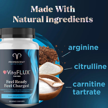 VitaFLUX Triple Power Nitric Oxide Supplement for Male Performance + VitaFLUX Women's Promescent