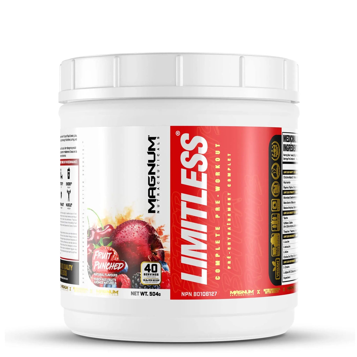 LIMITLESS Magnum 504g - Muscle Workout Powder, Sport Pre Workout for Men and Women LIMITLESS