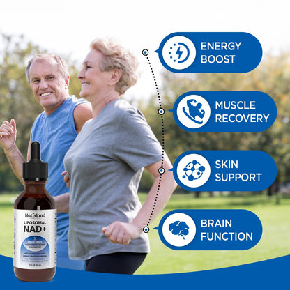 NATISLAND Liposomal NAD Supplement, 1000mg NAD+ Liquid Drops for Women & Men, with Resveratrol, Urolithin A, Quercetin, CoQ10 & PQQ, for Cellular & Metabolism Health, Energy & Anti-Aging, 2 Fl Oz NATISLANDBuy Supplements Australia
