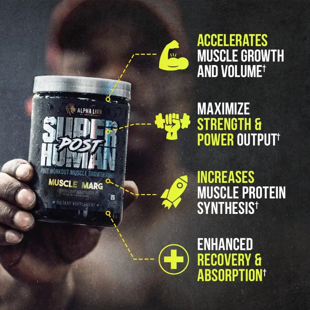 ALPHA LION Superhuman Pre Workout Powder & Post Workout Recovery Bundle, Sustained Energy & Focus + Lean Muscle Growth, Strength & Volume (Hulk Juice & Muscle Marg ALPHA LION