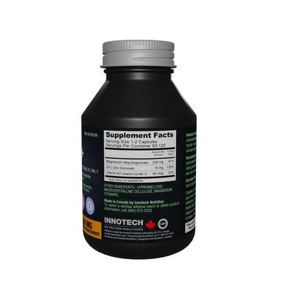 Innotech Nutrition Magnesium Plus Muscle Bone & Sleep Support Magnesium Bisglycinate Zinc & Vitamin K2 120 Vegan Capsules Innotech Nutrition Solutions buy supplements Au