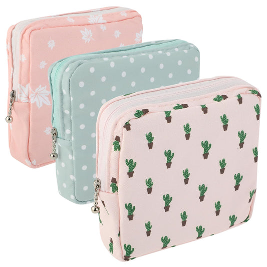 3Pcs Period Bag, Sanitary Pad Storage Bag Samll Period Pouch for Purse Cute Menstrual Period Bag Aster
